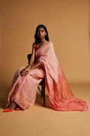 Candy Floss Linen Saree