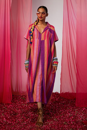 Rekha Linen Kaftan Dress