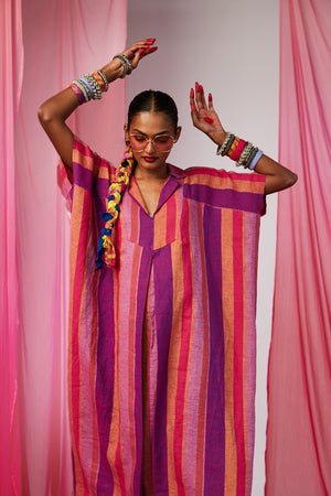 Rekha Linen Kaftan Dress